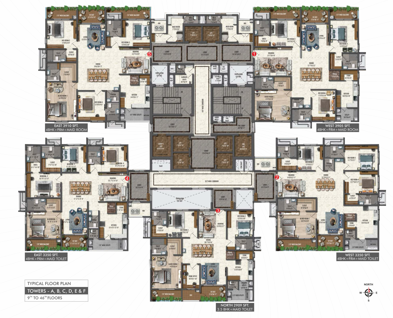 SSI | Fortune Suraj Bhan Grande Floor Plan